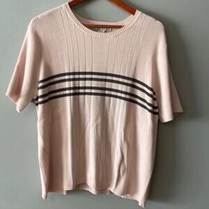 Womens Size 1x Pink Casual Corner Sweater Pink and gray 55% acrylic 45% cotton